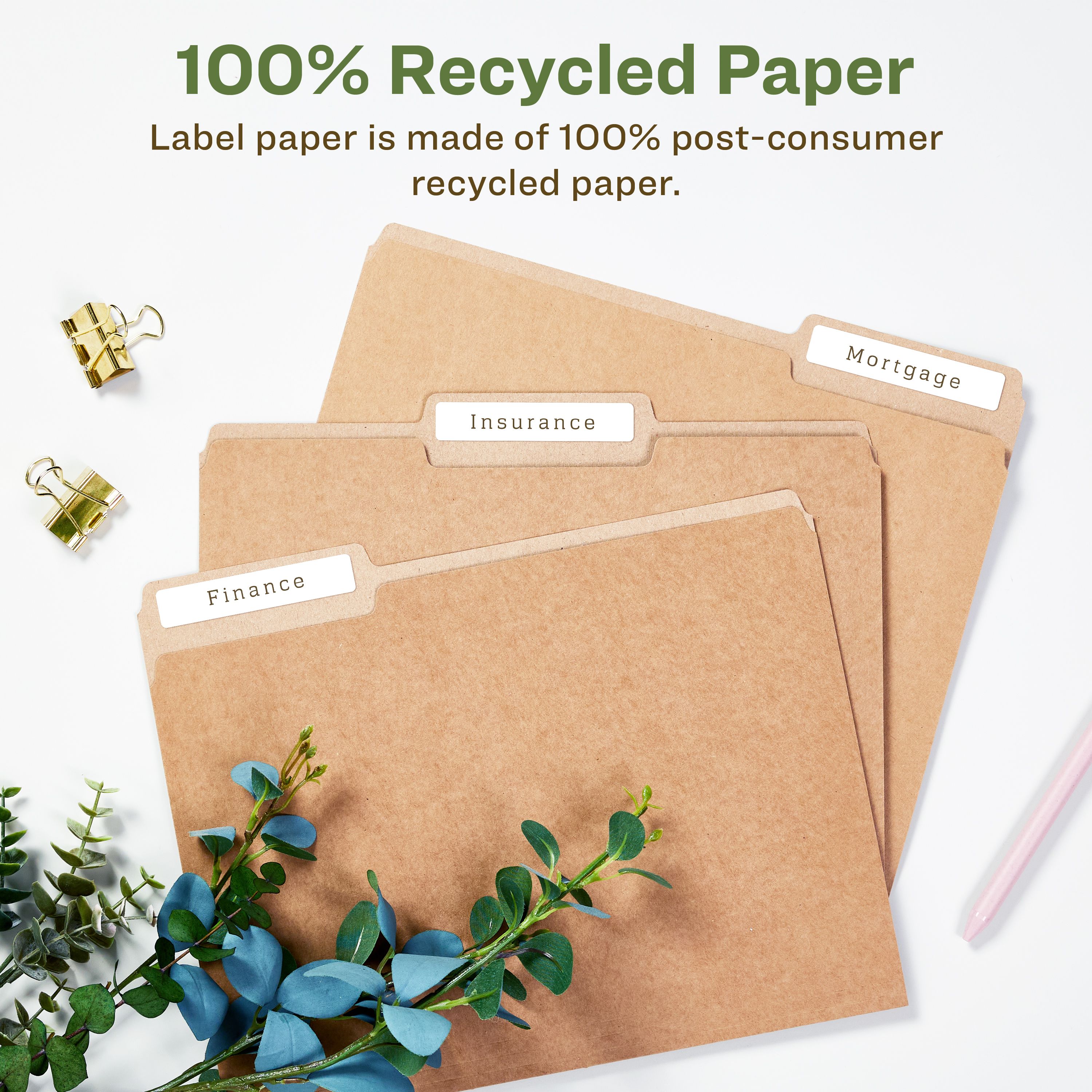 EcoFriendly File Folder Labels, 2/3